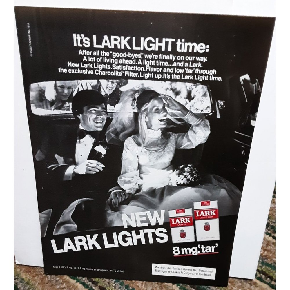 1979 Lark Light Cigarettes Wedding Vintage Print Ad 70s Original
